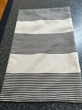 Black and Cream Striped Decorative Pillow Cover | 9 x 12
